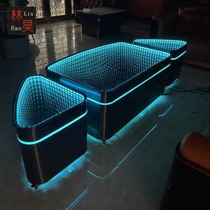 الحديثة وعاء من الستانليس ستيل الأسود KTV بار صالة النادي الليلي الجدول متوهجة إنفينيتي مرآة أعلى الجدول - Product Image 6