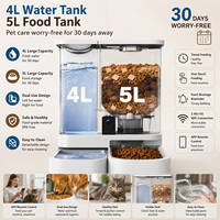 WiFi APP-besturing Eco-vriendelijke oplaadbare moderne live video bewakingsvoederbak voor huisdieren met camera (4L water, 5L voer)
