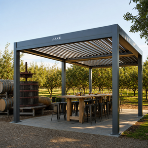 Pérgola de Aluminio Jiake 6063-T5 <span class=keywords><strong>con</strong></span> Techo de Láminas Motorizadas para Jardín, Patio, <span class=keywords><strong>Terraza</strong></span>, Gazebo, Pabellón - Product Image 1