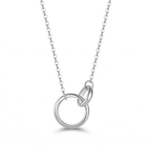 YILUN Collana Minimalista con Pendente a Doppio Cerchio Intrecciato in Argento Sterling 925 Placcato Rodio per Donne, Gioielli Raffinati - Product Image 1