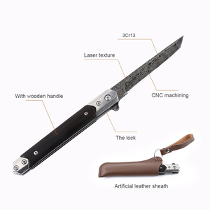 Nouveauté : Couteaux pliants tactiques de survie pour l'extérieur, couteaux de poche en bois pour la gravure - Product Image 5