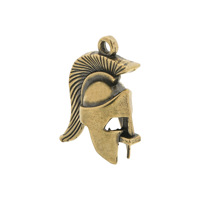 Porte-clés en laiton en forme de casque de guerrier spartiate vintage, breloque pour sac à dos, accessoire pour téléphone et bijou