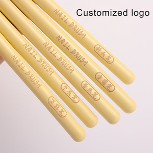 Pinceau à ongles japonais à manche en bois jaune, poils synthétiques fins, pour liner, gel, peinture française, manucure, salon, nail art - Product Image 4
