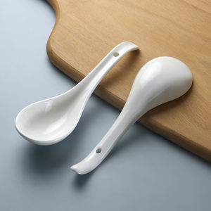 Cuchara de cerámica negra de estilo asiático para sopa,cuchara japonesa para ramen,cucharas chinas de porcelana para sopa wonton - Product Image 5