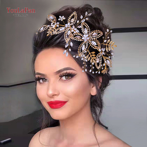 YouLaPan - Accesorios para el Cabello de Mujer Hechos a Mano, Exquisitos, Lujosos y Brillantes, Decorados con Diamantes de Imitación, para Novias, <span class=keywords><strong>HP305</strong></span> - Product Image 1