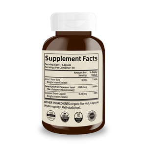 Complément alimentaire Nutraceutical Zinc Plus Sélénium, fabricant, santé immunitaire et antioxydant, 90 capsules de Zinc Plus Sélénium - Product Image 2