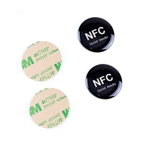 Logo personnalisé 25mm RFID étiquette époxy avec NFC 213/215/216 puce 1k Em4305 puce pour hôtel médias sociaux pour Nfc époxy autocollant étiquette