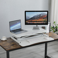 Convertisseur de bureau ergonomique réglable en hauteur avec vérin à gaz pneumatique pour position assise ou debout