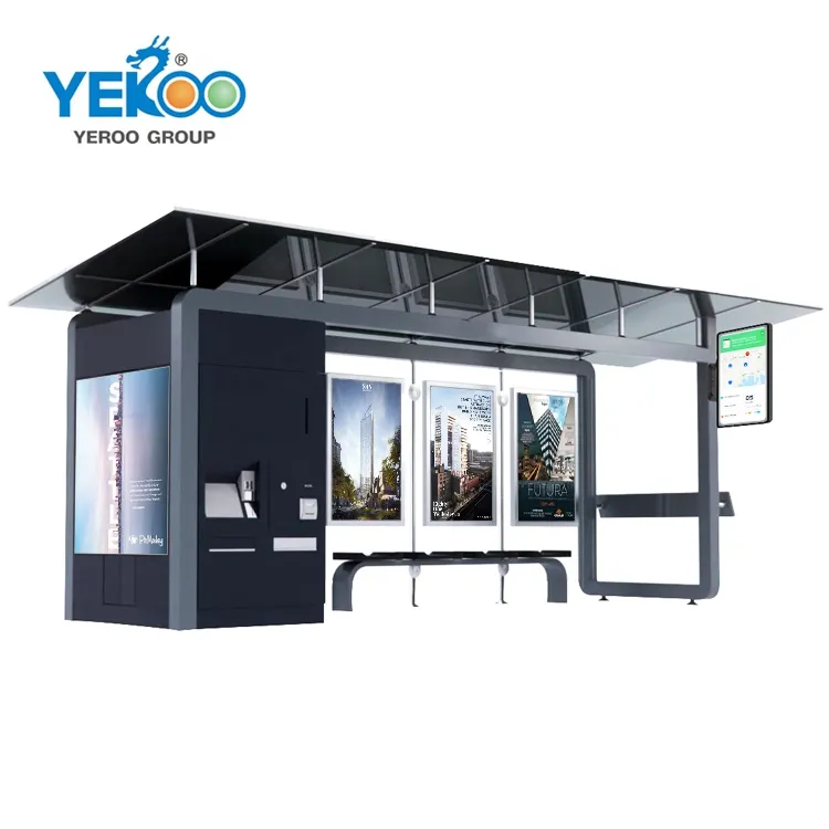 Smart City Werbung Metall Bus Shelter Station Design