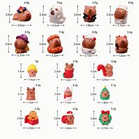 Figurines de Capybara en Résine Miniatures en Gros, Adorables Ornements de Noël pour Maison de Poupées, Jardin Féerique, Micro-Paysages et Décoration DIY