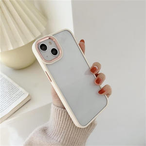 Étui de téléphone transparent avec protection d'objectif en métal pour <span class=keywords><strong>iPhone</strong></span> 14 13 Pro Max 12 <span class=keywords><strong>11</strong></span> 15 16 7 Plus, <span class=keywords><strong>coque</strong></span> antichoc en TPU - Product Image 2