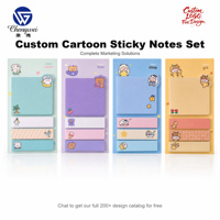 Ensemble de notes autocollantes personnalisées avec des animaux de dessin animé, blocs-notes mignons avec des onglets adhésifs pour l'école, le bureau et les cadeaux promotionnels
