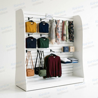 Kainice Soporte de exhibición de suelo tipo góndola H para almacenamiento de bufandas blancas, expositor H para slatwall, estantería góndola para ropa y bolsos