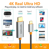 Cable Convertidor de Tipo-C a HDTV, Compatible con 4K, Macbook Pro/Air, iPhone 15/16/17, Switch/PS4/5, Admite 3D HDR EARC, Convertidor USB C