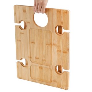 Wooden Folding <b>Picnic</b> <b>Table</b> Tray 16.9 X 12.6 Inches Outdoor <b>Portable</b> Beach Barbecue <b>Table</b> With Cup Holders - Product Image 5