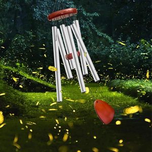 28-inch silver aluminum-wood music <b>wind</b> <b>chime</b> is outdoor waterproof and suitable for outdoor, garden and courtyard decoration - Product Image 5
