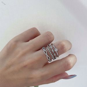 Dylam Wholesale Popular Polished Elegant Style Simple Sparkle Diamond Cubic Zircon Stone Gemstone 5a <b>Cz</b> Diamond Silver <b>Ring</b> - Product Image 3