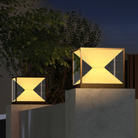 Lampe solaire LED décorative moderne et simple en acier inoxydable pour extérieur, étanche IP65, avec capteur de mouvement et culot E27, en forme de sablier