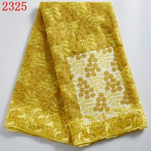 Ricamo Design <span class=keywords><strong>Tulle</strong></span> francese pizzo netto con perline per matrimonio nigeriano abito da sposa <span class=keywords><strong>bianco</strong></span> pizzo 2325 - Product Image 1