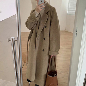 Wholesale 2025 Autumn and Winter New Fashion Elegant Temperament Simple Suit Collar <strong>Long</strong> Sleeve <strong>Long</strong> Woolen Women's <strong>Coat</strong> - Product Image 4