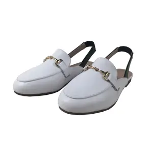 Sandal anak perempuan mewah 2023 wedges putih sandal kulit sepatu anak-anak Tiongkok sepatu slingback perdagangan sandal wanita