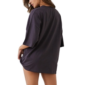 Nhà Máy Tùy Chỉnh Thoải Mái Top Áo Hoạt Động Karma Tập Luyện Quần Áo Quá Khổ Dày Cotton T-Shirt - Product Image 1