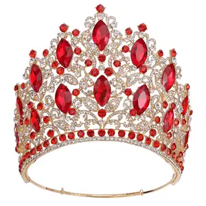 Big Pageant rhinestone Tiara Jewelry Wedding Miss World tall Crowns Headpiece Universe crowns pageant For Women queens