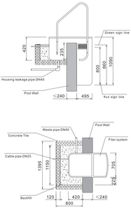 벽 걸리는 여과기 쉬운 구조 수영장 파이프리스 여과 체계 통합 수영풀 여과기 - Product Image 5