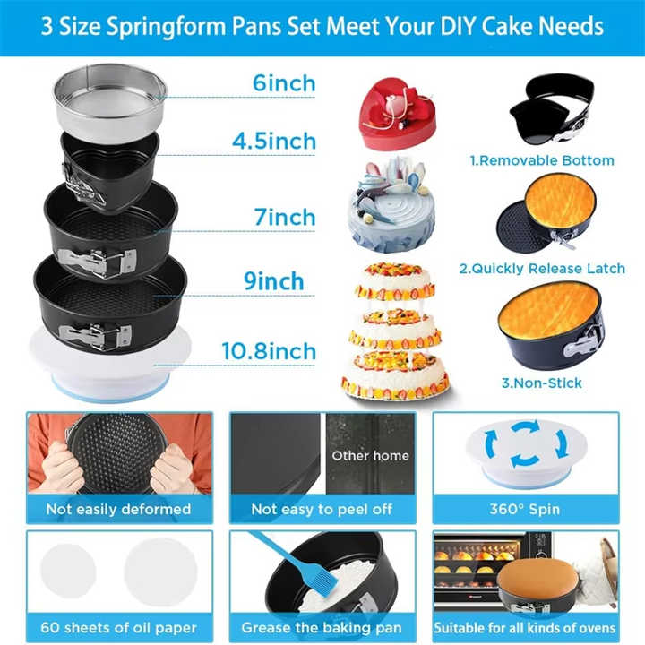 635pcs/set Baking Equipment Tools Cake Nozzles and Plastic Turntable