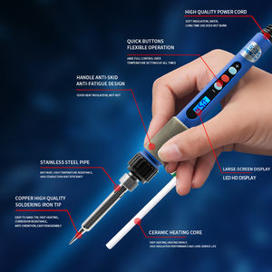 <span class=keywords><strong>Fer</strong></span> à <span class=keywords><strong>souder</strong></span> à température réglable 60W, sûr et facile à utiliser pour la réparation électronique, chauffe rapidement en 15 secondes, réduit les taux de refonte - Product Image 4