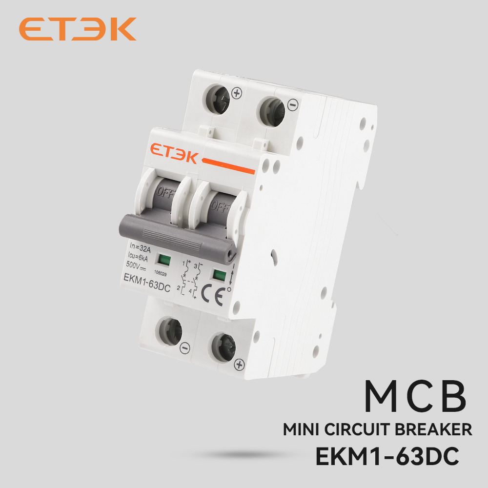 ETEK 1P/2P/4P DC 500V/1000V Mini Circuit Breaker 1-63A 6ka Solar MCB for PV System EKM1-63DC Miniature Circuit Breaker 250V · image 3