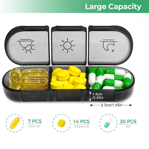 Boîte à médicaments de 7 jours boîte à pilules colorée étui à pilules hebdomadaire portable avec 21 compartiments conteneur petite boîte à pilules - Product Image 3
