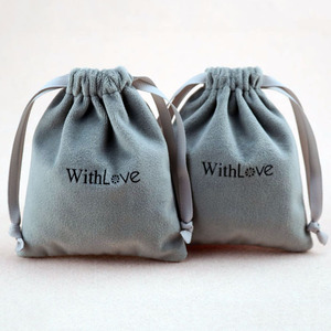 Tùy Chỉnh Cao Cấp Da Lộn Nhung Túi Đồ Trang Sức <span class=keywords><strong>Pouch</strong></span> Cho Vòng Cổ Bông Tai Nhẫn Vòng Đeo Tay Dây Kéo Nhung Túi Đồ Trang Sức Mềm Bao Bì - Product Image 1