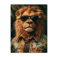 León Real con Corona Dorada, Majestad del Rey de la Selva, Impresión Digital Moderna en Acuarela, Arte en Lienzo, Decoración de Pared