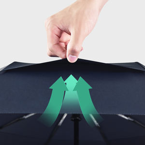 Paraguas abierto automático corporativo de marca con mango de madera Paraguas plegable con ventilación de aire de doble capa a prueba de viento - Product Image 2