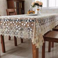 Nappe de table de mariage fantaisie, motif brodé, nappe de table, couvre-table