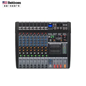 Bekboes BEV-08U PA sistem konsolu MP3 bilgisayar girişi dahili 24 yankı efekti 8 kanal mikser de ses profesyonel