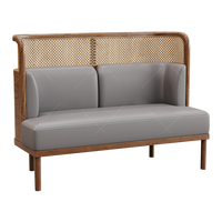 Ensemble de mobilier de restaurant OEM XZY : Banquette en bois massif, chaises de salle à manger en cuir, tables de salle à manger carrées et rectangulaires pour hôtels et centres commerciaux
