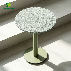 Piano Tavolo Minimalista in Terrazzo Senza Bordo, per Interni, con Base in Compensato, Ideale per Hotel e Ristoranti - Product Image 1