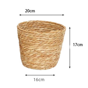Ensemble de pots de fleurs en rotin vert faits à la main <span class=keywords><strong>panier</strong></span> à herbe de décoration de <span class=keywords><strong>table</strong></span> pour le stockage des plantes pour l'extérieur et l'intérieur - Product Image 6