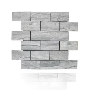 Azulejos de mosaico de piedra de mármol natural de madera de jade cuadrado artificial para baño y pared