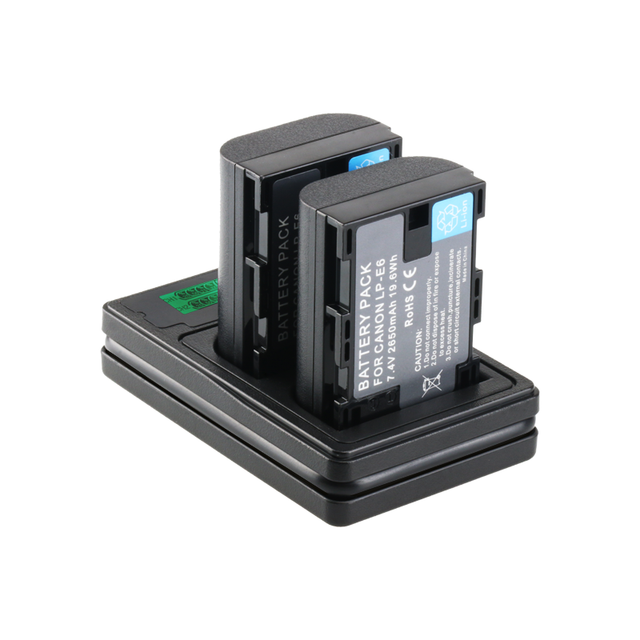 LP E6 LPE6 LP-E6 E6N LCD Dual USB Charger for Canon EOS 5DS R 5D Mark II 5D Mark III 6D 7D 80D EOS 5DS R Camera Battery