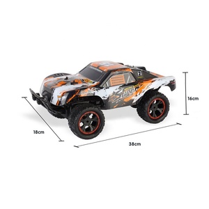 Voiture RC tout-terrain haute vitesse 2,4G 4CH à l'échelle 1:10 avec lumières LED colorées, télécommande, buggy militaire pour enfants - Product Image 2