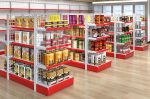 High Quality Century United Metallic Heavy Duty Double-sided Epoxy Powder Coated 5 <b>Shelves</b> Supermarket Display <b>Rack</b> Quick - Product Image 5
