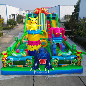 Château gonflable commercial écologique en PVC pour enfants, toboggan géant extérieur, capacité <span class=keywords><strong>30</strong></span> enfants, 12mx6mx6m, pour divertissement - Product Image 2