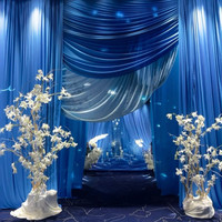 Rideau de fond de scène de mariage personnalisable, occultant, en polyester, style européen tendance, pour usage intérieur/extérieur, décorations de mariage