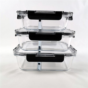 vidrio <span class=keywords><strong>para</strong></span> <span class=keywords><strong>llevar</strong></span> de comida de contenedores de almacenamiento de alimentos de microondas envase de vidrio con Pp tapas - Product Image 4