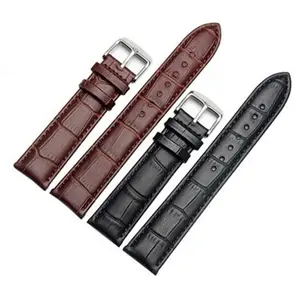 Cheap Watch Strap Accessories Vintage PU Leather 12/14/16/18/20/22/24mm Retro Bamboo Grain Watch Straps