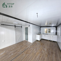 Rumah Modular Prefabrikasi Mewah 3 Kamar Tidur 2 Kamar Mandi Rumah Mungil untuk Cuaca Dingin Pondok Luar Ruangan Kontainer Kantor 20ft Rumah yang Dapat Diperluas