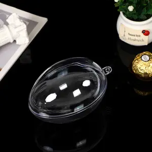 Nouvelles techniques d'impression en relief de boule d'oeufs de pâques en plastique Transparent s'ouvre ferme la boîte à jouets de décoration de coquille surprise de coquille d'oeuf